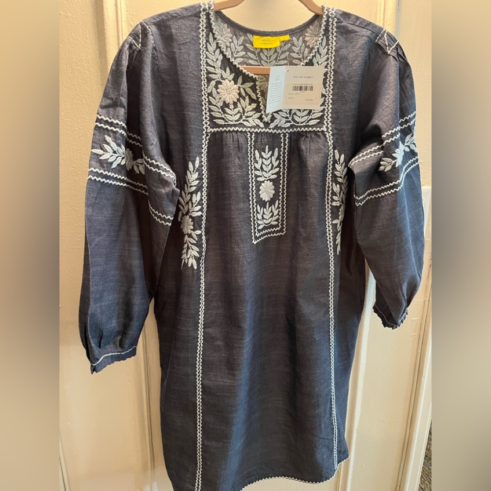 Roller Rabbit embroidered cotton dress  NWT